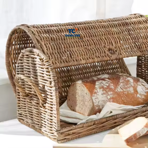 Cesta de pan de jacinto de agua tejida a mano de estilo rural de nuevo diseño, cesta de servicio Flexible para manualidades Thanh Cong para cocinas y comedor - Product Image 2