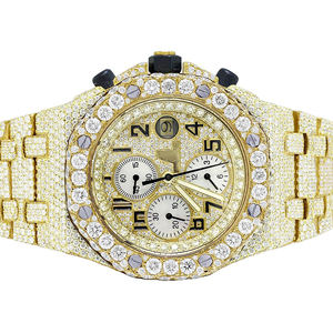 High Quality Luxury Fashion Iced Out Moissanite Stainless Steel Quartz Movement 20mm Band <b>Watch</b> - Product Image 2