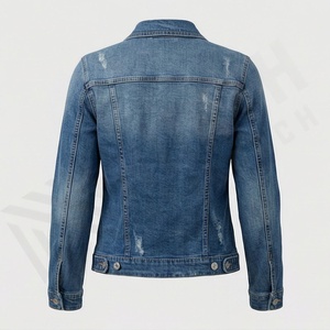 Vestes en jean de haute qualité, coupe slim, tendance automne, pour femmes, bleu, surdimensionnées, longues - Product Image 2