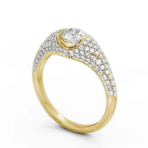 Anillos de joyería de compromiso de cúpula de diamante cultivada en laboratorio para mujer, conjunto de joyería occidental de oro certificado Dubai GIA 10K 14K - Product Image 2