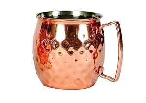 Elegant metal copper <b>mug</b> for serving cocktails with ergonomic handle for comfort and convenience for keeping by luxury crafts - Product Image 6