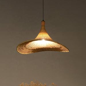 Lustre créatif en rotin, lampe en bambou tressé, boule de chanvre, nid d'oiseau, rétro moderne, chaleureux, romantique, amovible, à suspendre au mur - Product Image 3