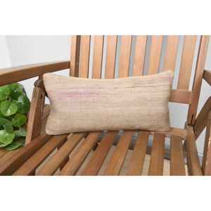 Rustic Design Beige Kilim Patchwork Wool Pillow 8x16 Inch Luxury Style Vintage <b>Fluffy</b> Floral Print Patterns for <b>Bedding</b> Floors - Product Image 1