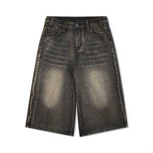 Shorts en tissu denim baggy surdimensionné lâche Vintage hommes jeans Shorts - Product Image 1