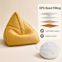 Fauteuil pouf moderne pliable et extensible avec rembourrage en billes EPS, siège de relaxation en tissu doux pour salon et chambre à coucher