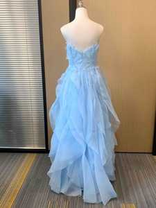 ชุดเดรสงานพรอมลายดอกไม้สีฟ้าชุดเดรสปาร์ตี้เจ้าหญิงนางฟ้าชุดงานเลี้ยงคริสต์มาสงานวันเกิดเพื่อนเจ้าสาว - Product Image 2