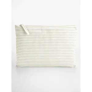 Pochette de rangement pour articles de toilette en coton biologique rayé, écologique et minimaliste - Product Image 3