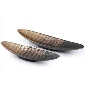 ถาดเสิร์ฟพร้อมก้านชุบทองทำจากสแตนเลสขัดเงาสีเงินพร้อมก้านชุบทอง - Product Image 3