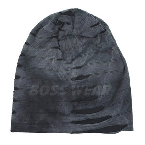 Warm Double Knit Cotton/Wool Breathable & <b>Waterproof</b> Winter Wear Unisex Beanie <b>Hats</b> Private Label Custom with Logo - Product Image 3