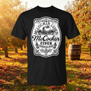 T-shirt Mccockin Cider nera unisex con scollo rotondo e maniche corte, abbigliamento promozionale - Product Image 3