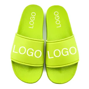 Custom Logo Solid Color Blank Sportswear Workout Unisex Slides Slipper Flat Flip Flop Sandals High Quality Summer Slides