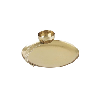 Top Tendance Brillant Plaqué Or Finition Table À Manger Décoration Alimentaire Plateau De Service Dîner Restauration Service Plateau En Métal - Product Image 1