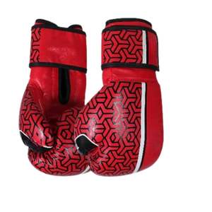 Guantes de combate de entrenamiento con correa de muñeca ajustable de alta calidad Guantes de boxeo de cuero transpirables y que absorben la humedad - Product Image 3