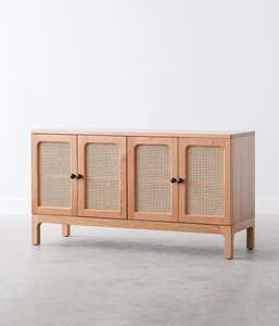 ตู้ข้างเตียงไม้สักแท้ทรงโมเดิร์น รุ่นเอลิน่า พร้อมบานประตูหวายสาน สีธรรมชาติ เฟอร์นิเจอร์สำหรับใช้ภายในบ้าน ห้องนั่งเล่น หรือโรงแรม - Product Image 5