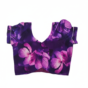 Shoryam Moda Moderna Infantil, Ropa Étnica, Lehenga Choli Floral Largo Hasta el Suelo para Niñas, Morado, Secado Rápido, Ropa de Fiesta, Dupatta a Juego - Product Image 3