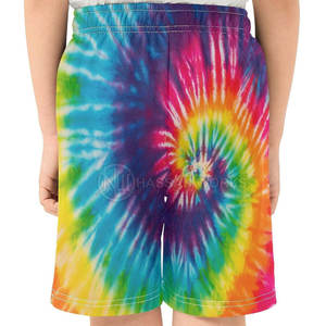 Shorts décontractés pour hommes à la mode, à taille élastique, 100% coton, séchage rapide, tie-dye, pour adultes - Product Image 3