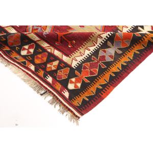 Alfombra Turca Vintage de 4.6x12.6 pies, Alfombra de Lana Roja con Diseño Floral - Product Image 5