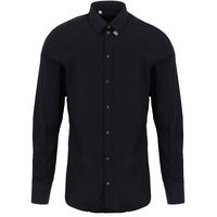 SUPREX Enterprises Erkek Premium Vintage Twill Asit Yıkama Denim Slim Fit Resmi Düğmeli Gömlek Ön Cepli Düğmeli Yaka Baharlık