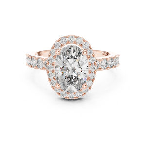 Bague en or blanc 14 carats avec diamants ovales et ronds pour femmes, bague à porter tous les jours |   Nouveau diamant cultivé - Product Image 2