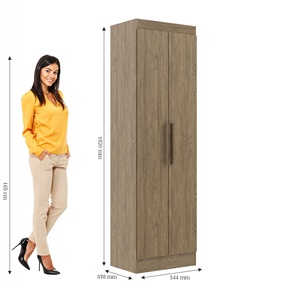 Armario de Estilo Moderno NUEVO QUARTZO de 2 Puertas / Zapatero, Mueble para Dormitorio, Aglomerado de Madera, Color Madera, Diseño Brasileño, Cerámica - Product Image 4