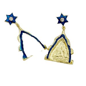 Flor de diseñador hecha a mano chapada en oro y pendientes colgantes DesignerFashion Earring Drop and Dangle Earrings para mujer - Product Image 2