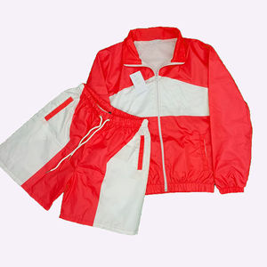 Ensembles courts de survêtement coupe-vent personnalisés vente en gros survêtements vestes en nylon et polyester deux pièces avec fermeture éclair imprimée pour hommes - Product Image 2