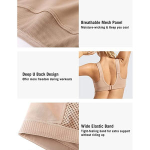 Soutien-gorge de sport de qualité supérieure pour femmes, logo personnalisé, réglable, sans couture, pour la salle de sport, la course à pied, le yoga, logo avant, tailles plus grandes, ensembles pour filles - Product Image 6