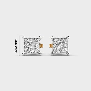 Pendientes de Botón de Plata de Ley 925 con Moissanita Opulent Grace, Joyería de Lujo Prémium para Mujer, Aura Dorada, Brillo Clásico - Product Image 5
