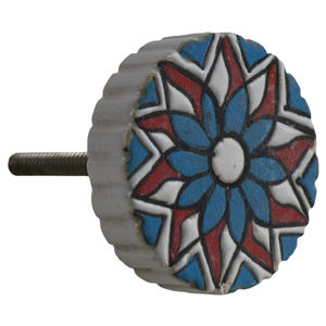 Tiradores de perilla de armario de cerámica pintados a mano para muebles de cocina disponibles en otros patrones de color para accesorio de puerta de cajón - Product Image 6