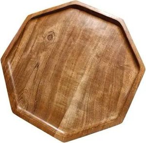 Placa de cargador redonda de madera de acacia a prueba de fugas segura para alimentos ecológicos para regalos desayuno almuerzo cena al por mayor - Product Image 1