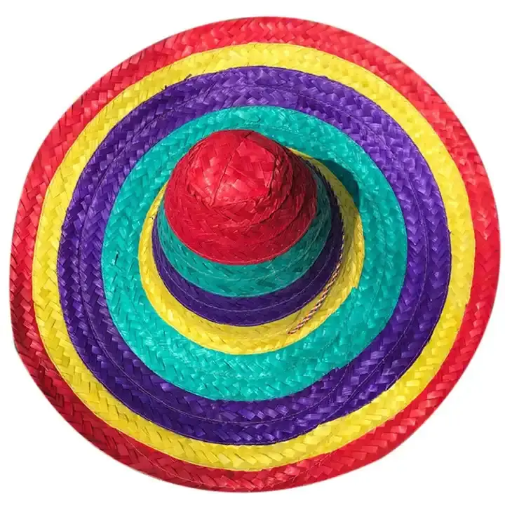 Sombrero mexicano Sombrero de paja mexicano natural para fiesta de cumpleaños Precio barato Sombrero de paja mexicano amarillo Traje de fiesta