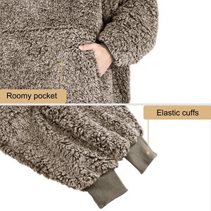 Ventes en gros de sweat-shirts en polaire sherpa pour femmes et hommes, sweat-shirts d'hiver surdimensionnés, couverture douce en tricot, fournisseur de marque privée OEM personnalisé - Product Image 3