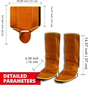 Couvre-chaussures de soudage en cuir résistant à la chaleur Protection des pieds de travail du soudeur - Product Image 5
