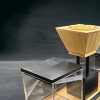 Ensemble de brûleur d'encens en bois et acrylique de luxe avec porte-bakhoor, plateau moderne, décoration d'intérieur pour cadeaux de Ramadan, utilisation au Moyen-Orient et au Golfe