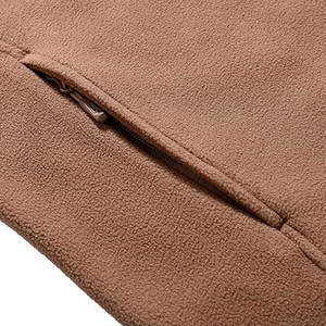 Chaqueta de Forro Polar Marrón Camel de 320 GSM, Gruesa, Térmica, Capa Intermedia, Ropa de Trabajo de Invierno, Chaqueta con Cremallera Completa, Venta al Por Mayor OEM - Product Image 5