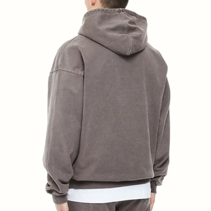 Custom Logo for Double Layer 400gsm <b>Thick</b> <b>Fleece</b> 100% Cotton Pullover Winter High Street Vintage Wash Hoodies - Product Image 3