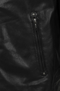 Best Selling <b>Men's</b> Winter Slim Leather <b>Jacket</b> with Stand Collar and Front Logo Customized Design <b>Canvas</b> Top for XS Size - Product Image 4