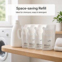 Pochette à bec verseur blanche personnalisée, sac en plastique rechargeable pour shampoing, savon liquide, détergent, emballage cosmétique
