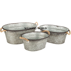 Galvanized Hammered <b>Planter</b> Superior Quality Handmade <b>Planter</b> Hot Selling Designer New Metal <b>Planter</b> - Product Image 1