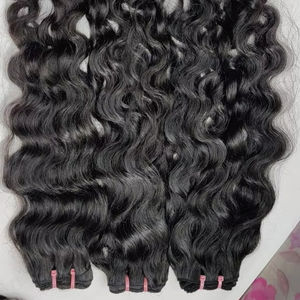 South Indian Brazilian Remy Kinky Straight Raw Unprocessed Bulk <b>Braiding</b> <b>Hair</b> Bundles Machine Double Weft Natural <b>Color</b> Natural - Product Image 1