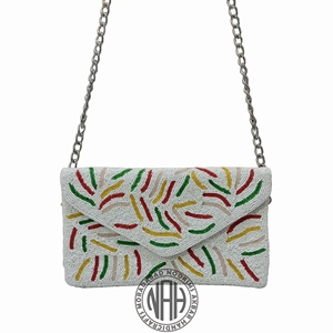 Colorido hecho a mano con cuentas embrague diseñador cadena Correa monedero proveedor al por mayor bolsas de fiesta a granel - Product Image 3