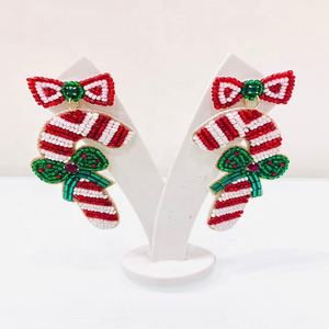 Nouveau Design Femmes Sequin Graine Perlée Pour Noël Personnalisé Embelli À La Main En Gros En Vrac Boucles D'oreilles - Product Image 3