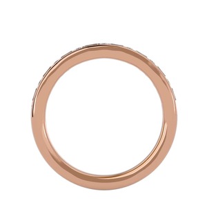 Anillo de Eternidad de Oro Rosa de 14k con Diamantes Moissanite de Corte Redondo y Baguette, Joyería con Engaste de Canal de un Proveedor Indio - Product Image 2