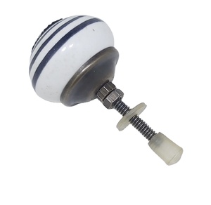 Vente chaude bandes noires boutons en céramique blanche tiroir poignée d'armoire pour cuisine salon salle à manger pour appartement Style industriel - Product Image 2