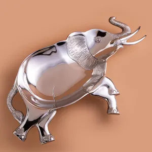 Plateau en métal rustique artisanal avec décoration intérieure de salle de bain naturelle Bordure florale plaquée or Designer de travail pour servir - Product Image 5