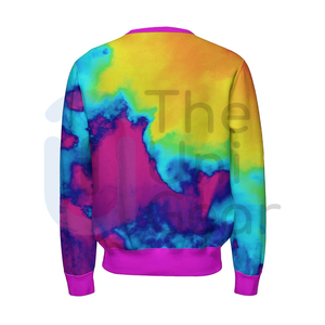 เสื้อสเวตเตอร์สีสันสดใสแนวสตรีททรงหลวมสำหรับผู้ชายผู้หญิงเสื้อยืดสั่งทำลายปักเสื้อ2025จากโรงงาน - Product Image 4