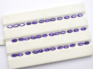 Lot de pierres précieuses améthyste violette naturelle taille marquise, 7x3,5 mm, pierres précieuses naturelles pour la création de bijoux - Product Image 2