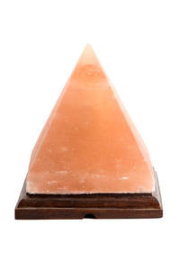 Belle lampe à sel naturelle en forme de cœur Base en bois à glissière lisse Décoration de la maison Triangle Pyramide Forme Sac de traitement raffiné - Product Image 5