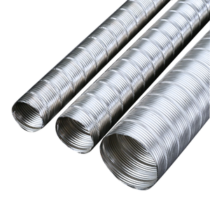 Tuyau d'aération de sèche-<span class=keywords><strong>linge</strong></span> en aluminium flexible semi-rigide de 4 pouces Pro-HVAC avec feuille résistante au feu pour la ventilation de la buanderie - Product Image 6