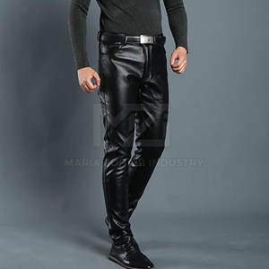 Pantalones de Cuero para Hombre Hechos en Fábrica, Venta al por Mayor, Hechos con Cuero de la Mejor Calidad - Product Image 5
